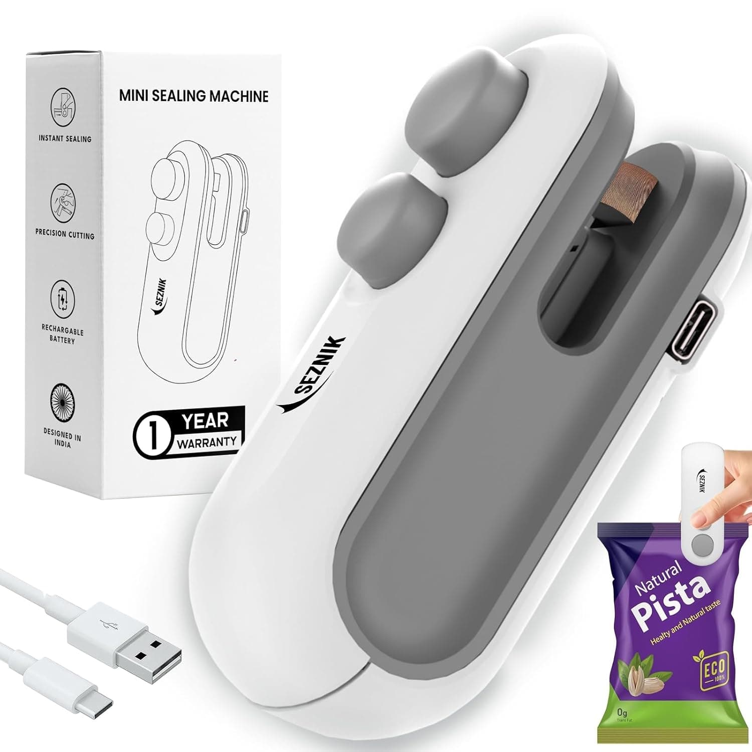Seznik Sealing Machine for Food Packets - Portable Handheld Sealing for Food Packets, Snacks, Chips, Fresh Storage - Mini Sealing Machine, 1 YEAR Warranty (White) Review: Is This Your Next Best Pick?